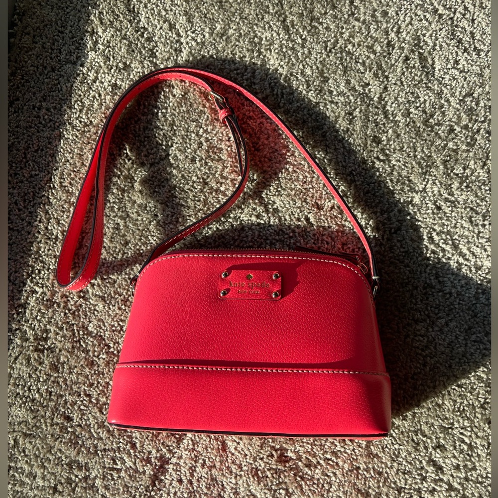 Kate Spade Neon Pink / Coral Crossbody Dome Purse